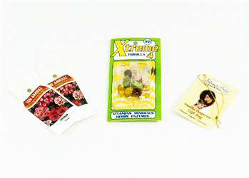 Sample packets and Display tags
